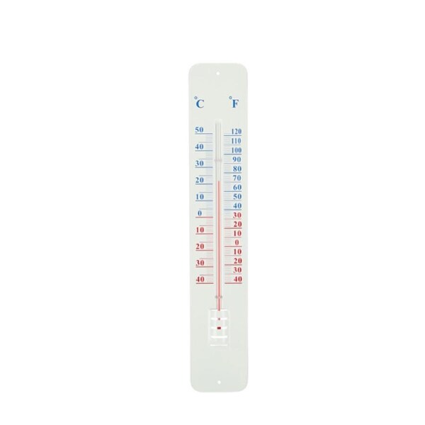 Esschert Design Wall Mild Steel Metal Indoor Thermometer Mounted 45cm White