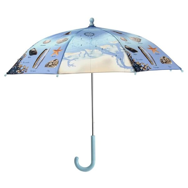 Esschert Design Seaside Children's Umbrella Shade Metal/Plastic Handle 71cm Blue