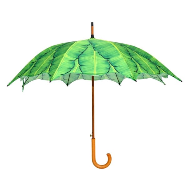 Esschert Design Umbrella Banana Leaves Polyester Sun/Rain Shade Green