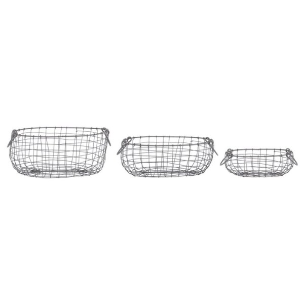 3pc Esschert Design Oval Wire Basket Home Garden Outdoor Display Organiser