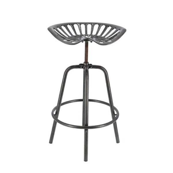 Esschert Design Metal Barstool Kitchen/Dining Chair Height Adjustable Grey