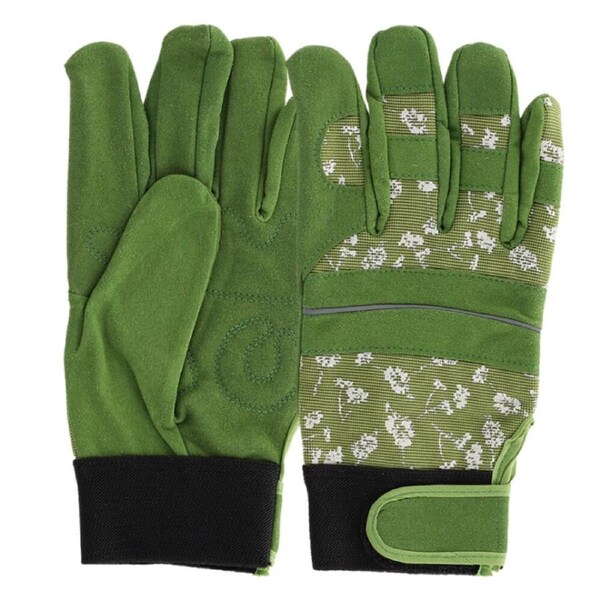 Esschert Design Lined Garden Hand Gloves Gardening Accessory Medium Green