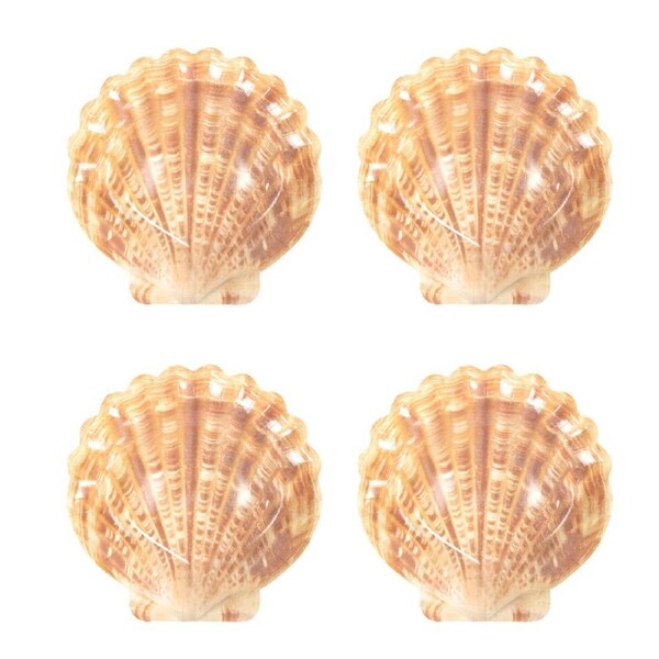 4x 10pc Esschert Design Paper Plate Shell Picnic/Snack Dinnerware 23.2cm Brown