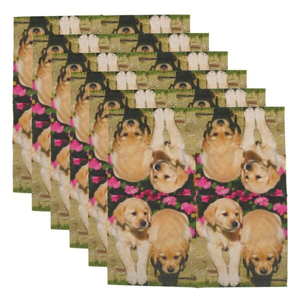 6x 20pc Esschert Design 3-Ply Tissue Paper Napkin Puppies Serviette Large 33cm