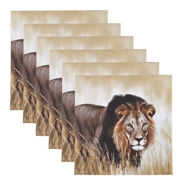 6x 20pc Esschert Design 3-Ply Tissue Paper Lion Napkin Serviette Large 33cm