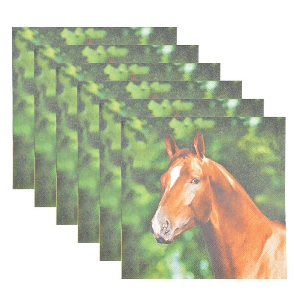 6x 20pc Esschert Design Tissue Paper Napkins Horse Serviette 3-Ply Large 33cm