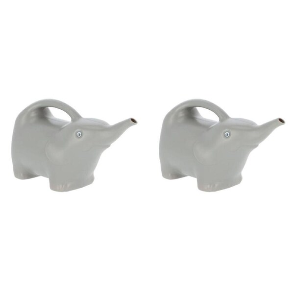 2PK Esschert Design Children's Watering Can Elephant 1.6L Water Container Grey