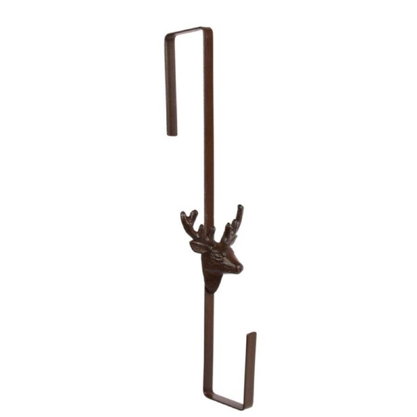Esschert Design Cast Iron Door Wreath Hanger Deer Home Decor 35.5 cm Brown