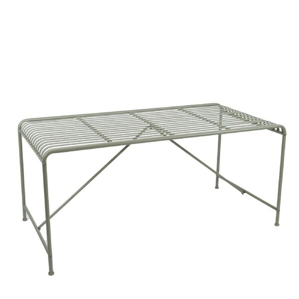 Esschert Design Iron Rectangle Dining Table Garden Outdoor Furniture 158cm Sand