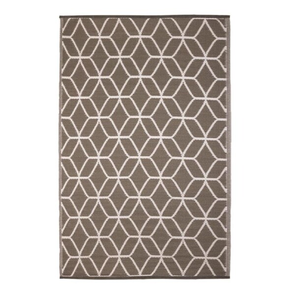 Esschert Design Garden Carpet Outdoor Rug Water-Permeable 120x183cm Beige/White