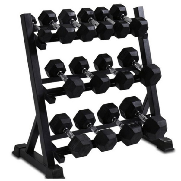 Large 3 Tier Dumbbell Rack - Holds 10-12 Pairs
