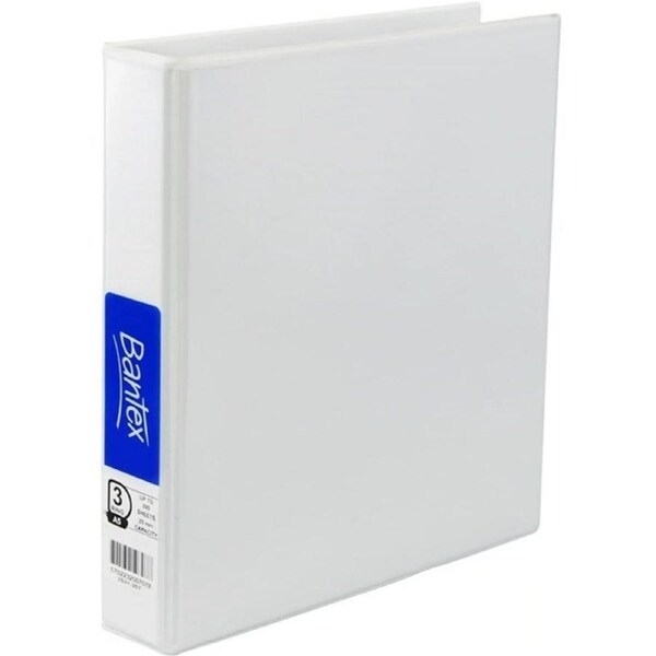 Bantex Insert Ring Binder Folders 3D 25mm A5 White 25 Pack Box