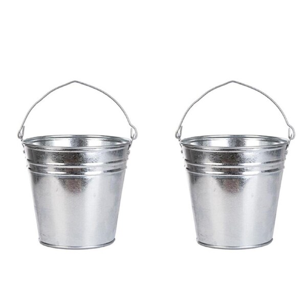 2PK Esschert Design Garden Storage Zinc Bucket Water Container Medium 26.9cm