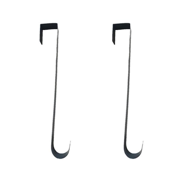 2PK Esschert Design Iron Door Wreath Hanger Plain Outdoor Decor 38.3 cm Black