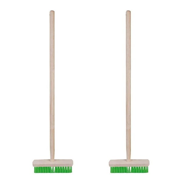 2PK Esschert Design Kids Sized Wooden Broom Pretend Gardening Toy 80cm Green