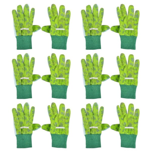 6PK Esschert Design Kids/Children's Gloves Pretend Play Gardening Toy Green