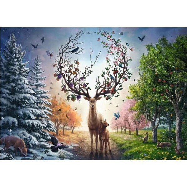 Ravensburger - The Magical Deer & The Four Seasons Puzzle 1000pc
