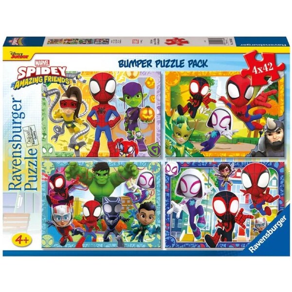 Ravensburger - Spidey & His Friends Bumper Puzzle Pack 4x42pc
