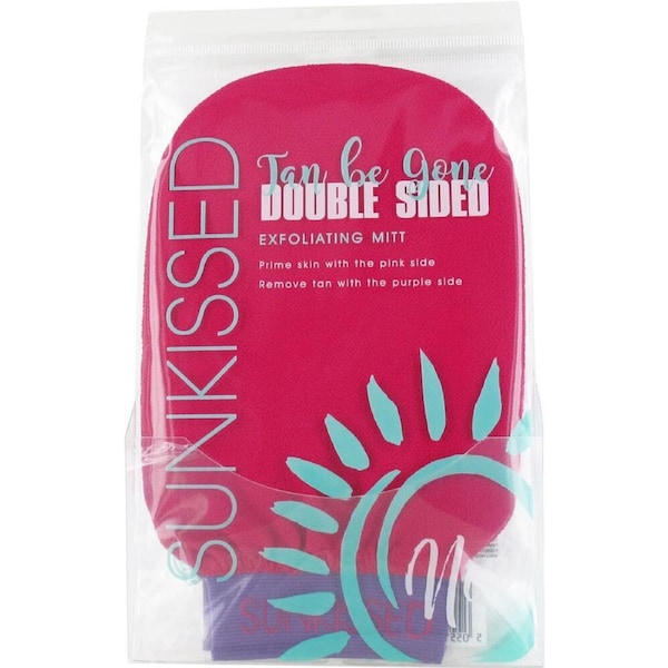 Sunkissed 28037 Tan Be Gone Double Sided Shower Bath Scrub Exfoliating Mitt