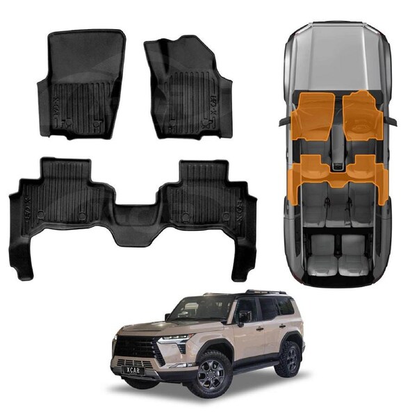 3D Floor Mats for Lexus GX 550 GX550 2024-Onwards Heavy Duty All Weather Car Mats Carpet Liner Set