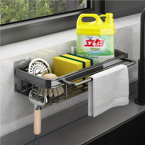 JOYBUY Kitchen Storage Shelf Wall Mounted Bathroom Storage Rack