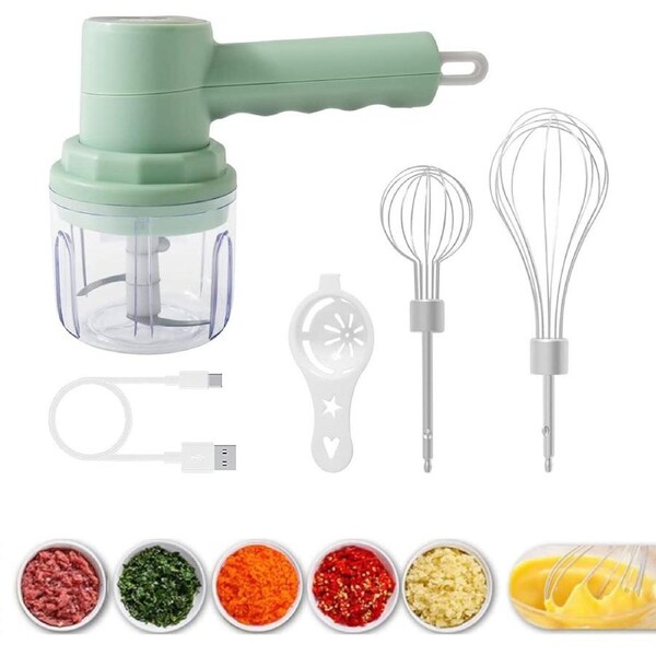 JOYBUY USB Electric Mixer with Food Chopper Garlic Chopper Meat Grinder Egg Beater