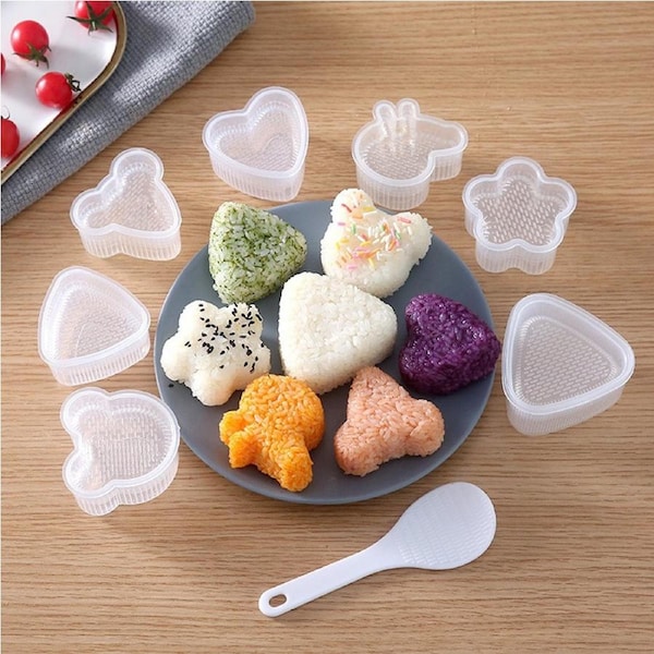 JOYBUY 8Pcs Cartoon Shape Rice Ball Set Sushi Roll Sushi Mold Rice Ball Bento Mold