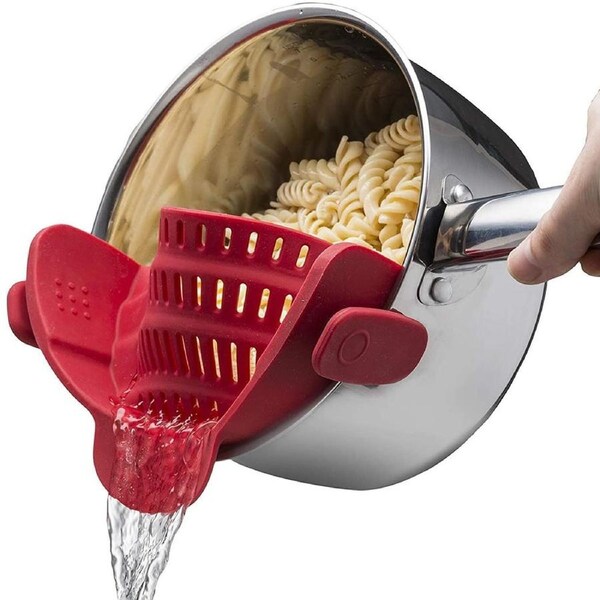 JOYBUY Silicone Clip-on Pot Pan Bowl Funnel Strainer For All Pot