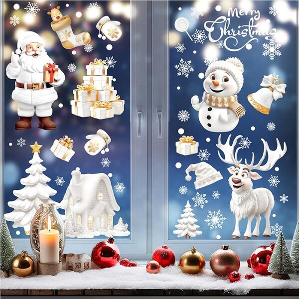 JOYBUY Christmas Window Sticker Snowflake Static Wall Sticker Window Decoration Sticker