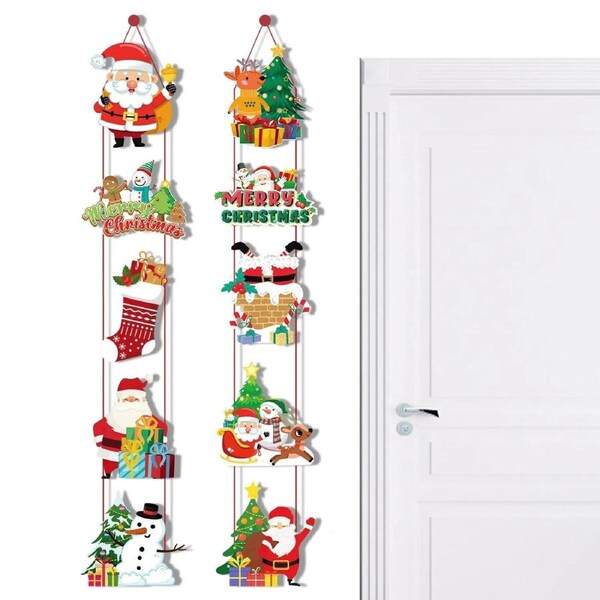 JOYBUY 1/3pair Merry Christmas Door Hanging Banner Santa Claus Snowman Couplet
