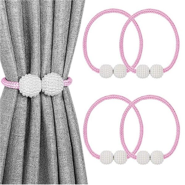 JOYBUY 4 Pack Magnetic Curtain Tiebacks, Decorative Curtain Holdbacks for Window Decor
