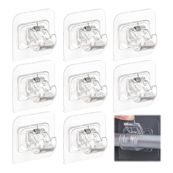 JOYBUY 8pcs Self Adhesive Nail Free Curtain Rod Brackets Hooks
