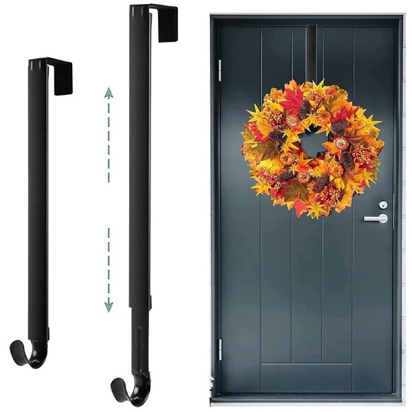 JOYBUY Adjustable Over The Door Wreath Hook Hanger for Christmas Wreath Decorations