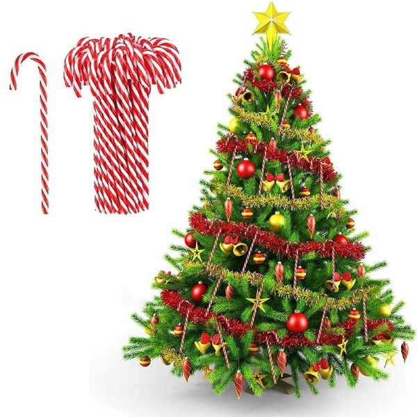 JOYBUY 30Pcs Christmas Candy Cane Christmas Tree Hanging Ornament For Party Decoration