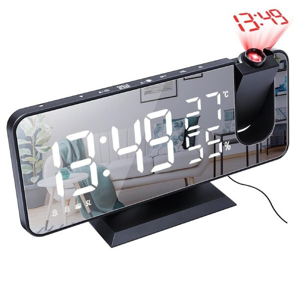 JOYBUY Desktop USB Wake Up Clock with 180 Degrees Projection LED Clocks
