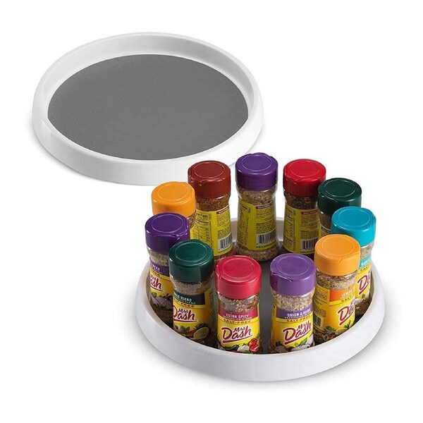 JOYBUY 2 Pack 360 Degree Rotating Spice Rack Non Skid Turntable Cabinet Organizer