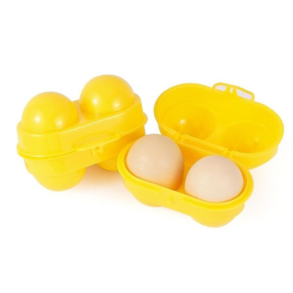 JOYBUY 2 Pack 2 Grid Egg Storage Box Container Portable Plastic Egg Holder