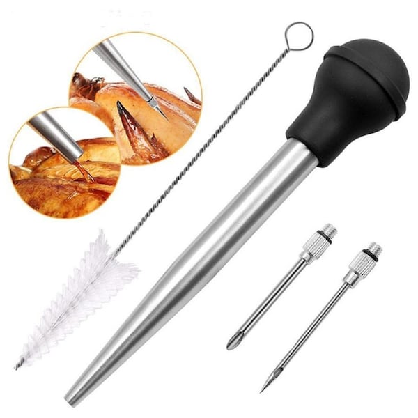 JOYBUY Turkey Baster Syringe With Needles And Cleaning Brush For Cooking