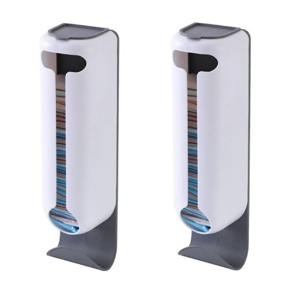 JOYBUY 2Pcs Kitchen Wall Mounted Bag Storage Box Kitchen Plastic Wrap Storage Box