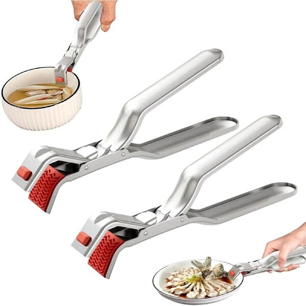 JOYBUY 2 Pack Hot Dish Plate Clip Anti-Scald Bowl Clip Gripper Handle Bowl Clamp Holder