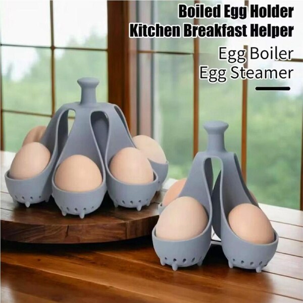 JOYBUY 2Pack Silicone Egg Boiler Rack Freestanding Egg Boiler Household Egg Tray
