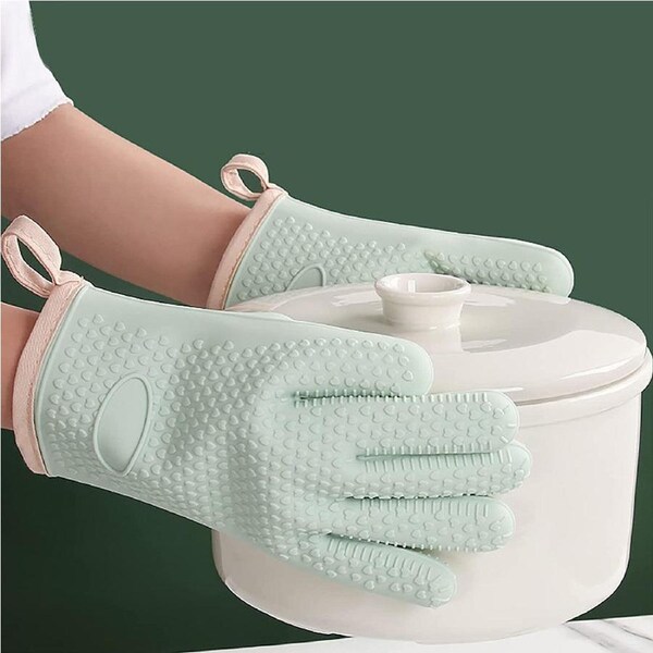 JOYBUY 2 Pcs Heat Resistant Silicone Oven Mitt Oven Gloves for Cooking Baking