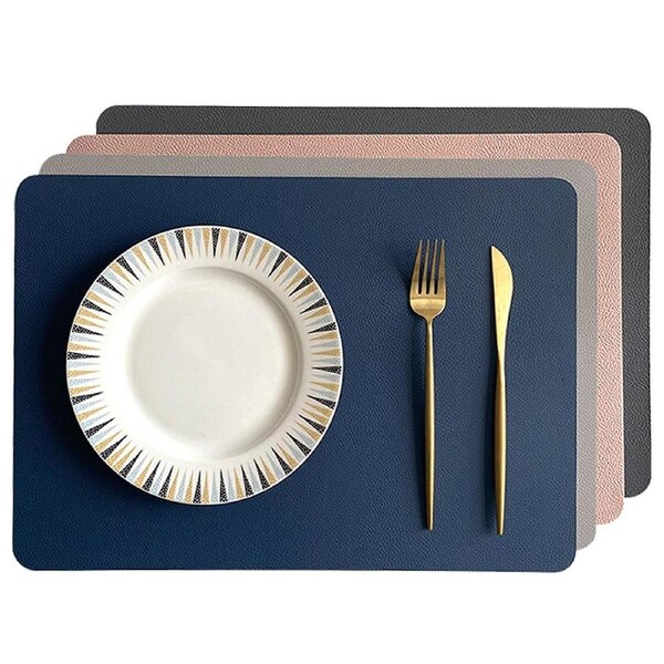 JOYBUY Set of 4 PU Leather Placemats for Dining Table Double-Sided Kitchen Table Mats