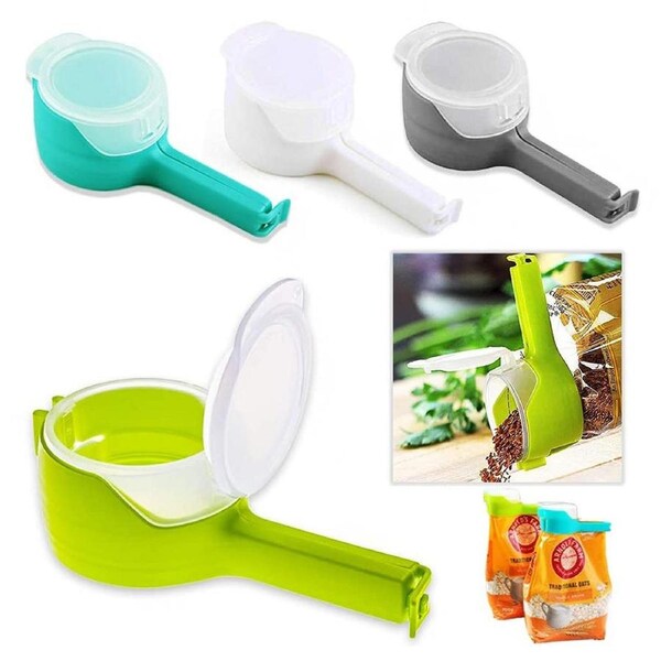 JOYBUY 4Pcs Plastic Food Bag Cap Kitchen Storage Preserve Sealing Bag Clip