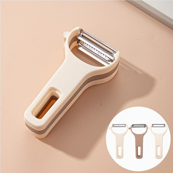 JOYBUY 2Pcs Vegetable Peeler Multifunctional Stainless Steel 3-in-1 Peeler Kitchen Tool
