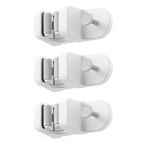 JOYBUY 3Pcs Multifunctional Mop Rack Wall Mounted Mop Clip Hook Household Mop Holder