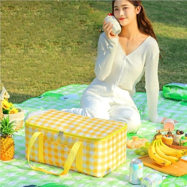 JOYBUY Picnic Bag Portable Thermal Insulated Cooler Box Large Outdoor Camping Lunch Bag