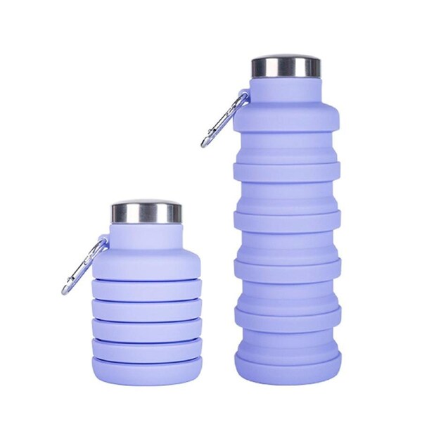 JOYBUY Leak Proof Collapsible Water Bottle with Carabiner Silicone Travel Water Bottle