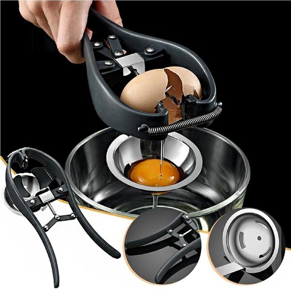 JOYBUY Stainless Steel Egg Opener Egg Shelling Kitchen Egg Yolk Egg White Separator