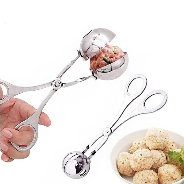 JOYBUY 2pcs Stainless steel meatball maker clip meatball spoon-Siliver